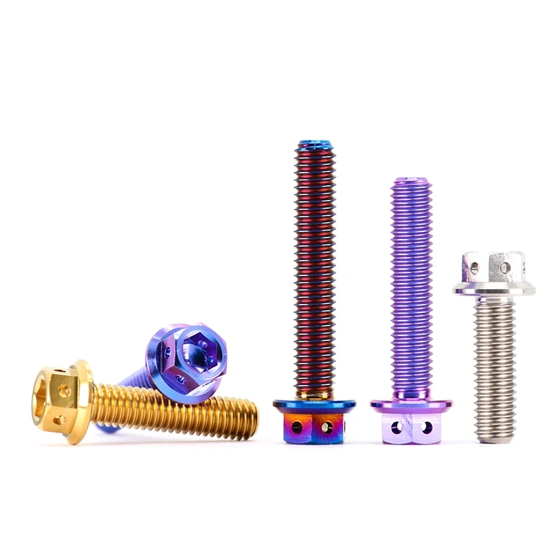 مسامير سداسية داخلية وخارجية مجوفة من سبائك التيتانيوم TC4 لتعديل الدراجة النارية وتزيين المركبات الكهربائية M6M8