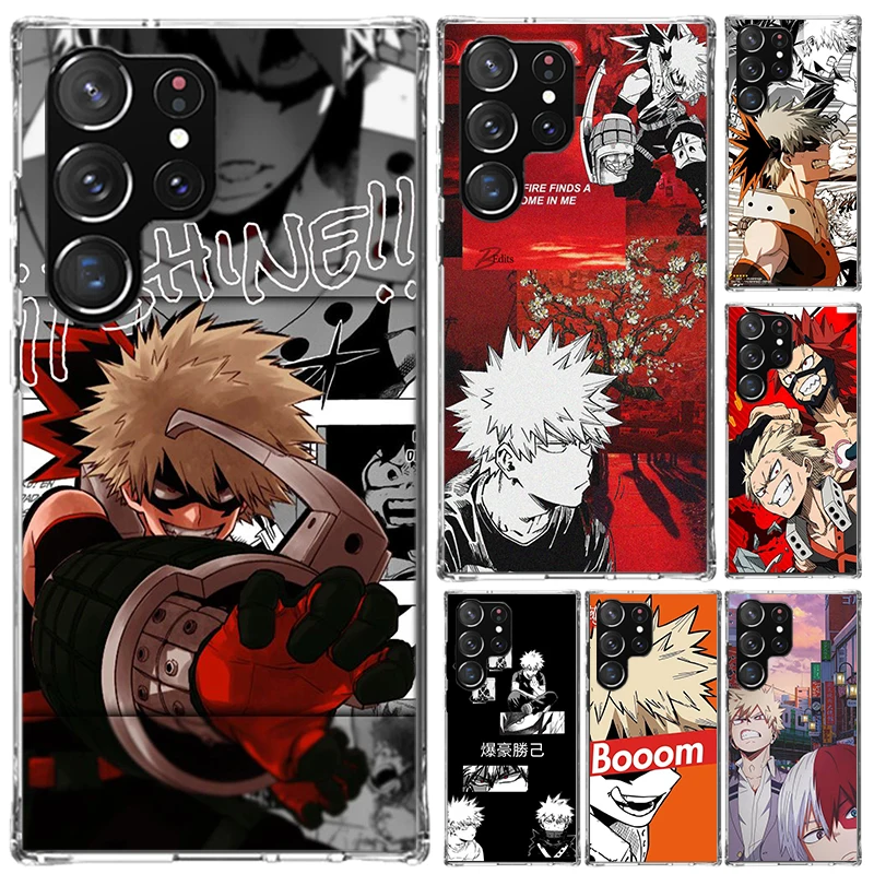 My Hero MHA Bakugou Katsuki Phone Case for Samsung Galaxy S24 S23 S22 S21 Ultra S20 FE S10 Plus S10E S9 S8 + S7 Edge Soft Print