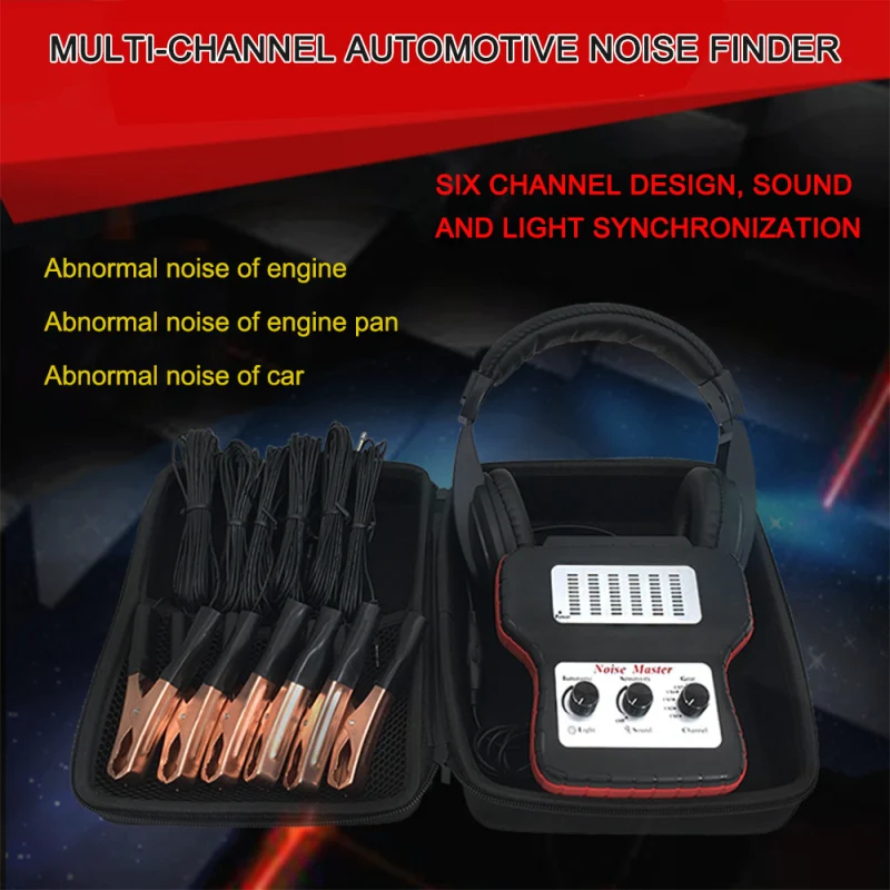 Electronic Stethoscope Car Noise Finder Diagnostic Listening Device Machine Multi-Channel Noise Detector Abnormal Sound Detector