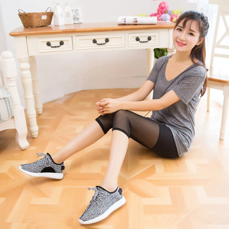 

1Pc Women Safety Pants Summer Mesh Stretch Leggings Sports Fitness Skinny Pants 3/4 Length Leggings Capri Pants Thin Modal Pants