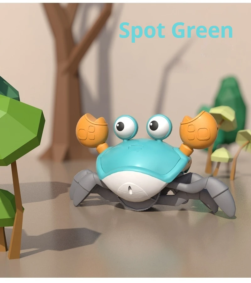 TikTok Krab indukcyjny, automatyczny, unikający przeszkód, ładowalny, świecący, muzyczny, elektryczny zabawka, który ucieka przed krabami.