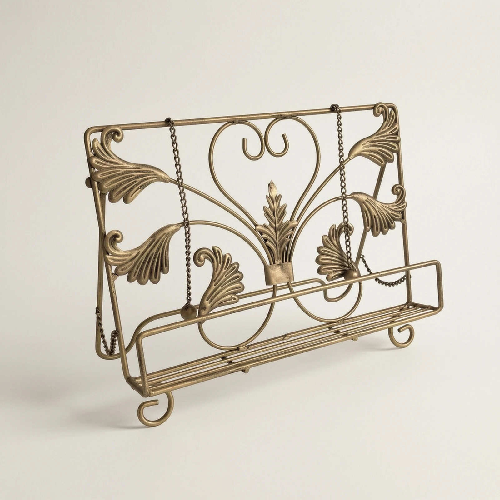 Book Stand with Weights No-Assembly Iron Book Stand Decorative Metal for Readers, Home Library, Desk