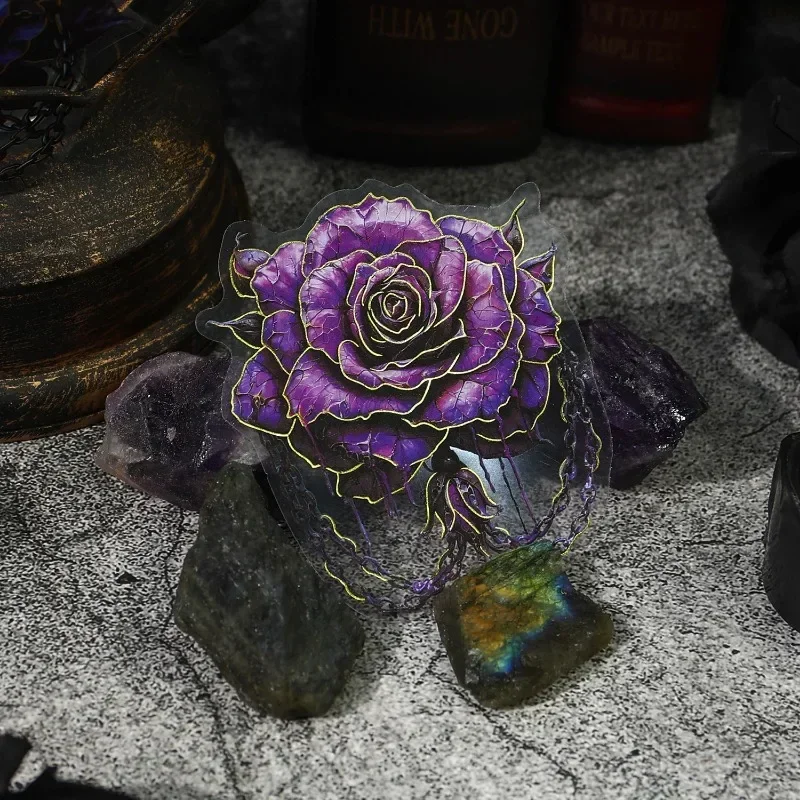 10 قطعة كتيب زهرة المواد المواد اللاصقة كتيب ملصق الحبس سلسلة الورد DIY لوازم الرجعية القوطية PET 178*113 مللي متر #2