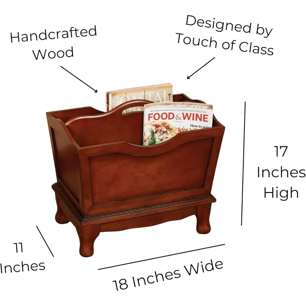 XMSJ-soportes de exhibición de madera hechos a mano, elegante organizador periódico de almacenamiento, cocina, estantes para libros