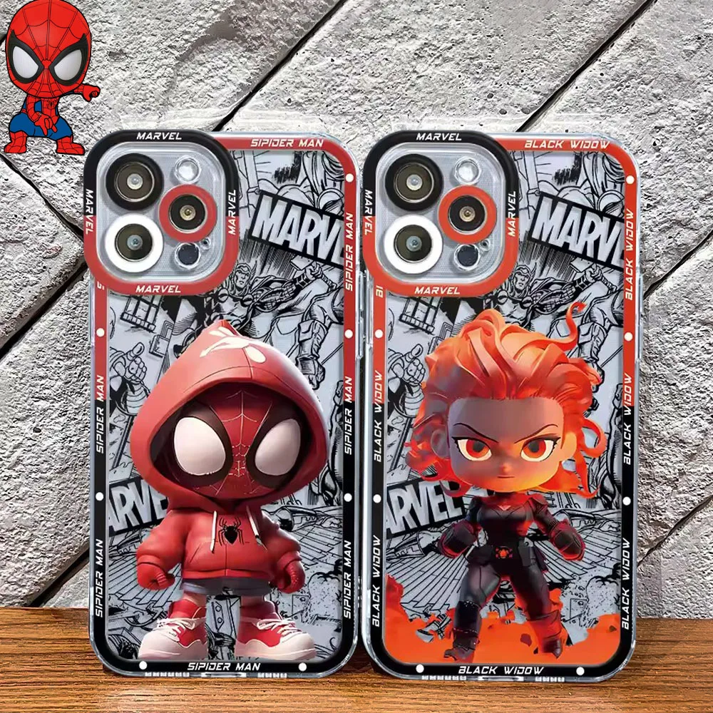 Marvel Spider Man Soft Clear Case For Samsung Galaxy S24 S23 S22 Ultra S21 S20 FE Note 20 10 Plus A15 A25 A35 A55 Silicone Cover