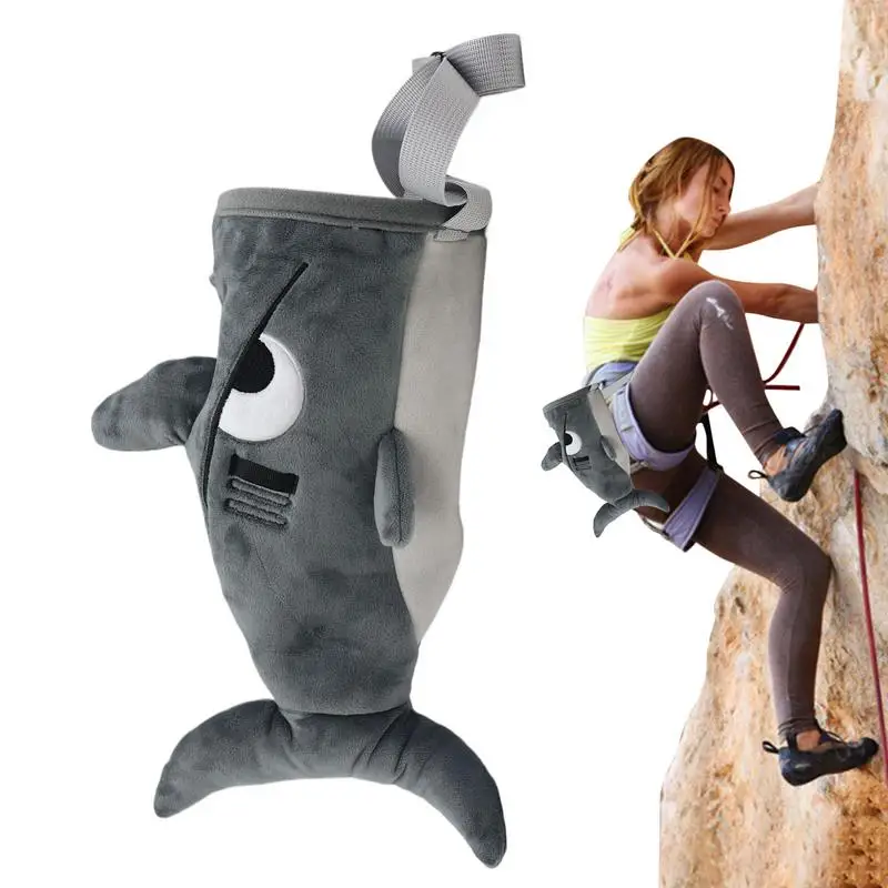 Magnesium-Pulverbeutel, Hai-Kreidebeutel zum Klettern, Klettern, Kletterer, Fitnessstudio, Sport, verstellbare Kreidebeutel für Gewichtheben, Fitnessstudio