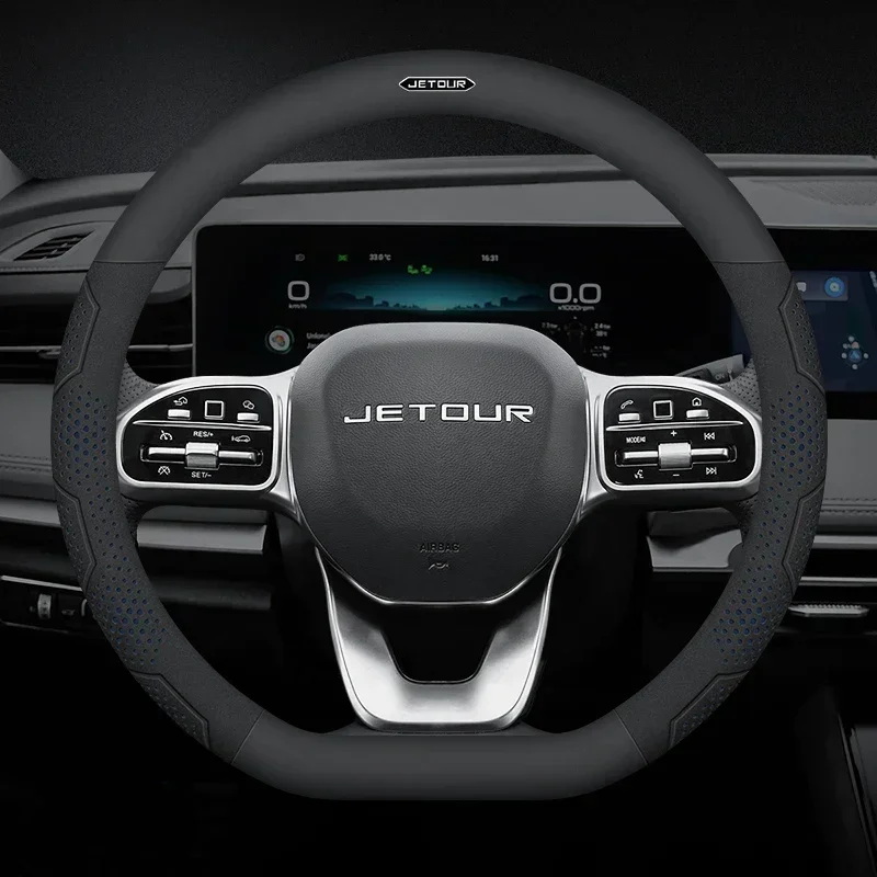 Carbon Fiber Suede Leather Car Steering Wheel Cover for Chery Jetour X70 X70SM X90 X95 DASHING I-DM T2 T3 Auto Accessories