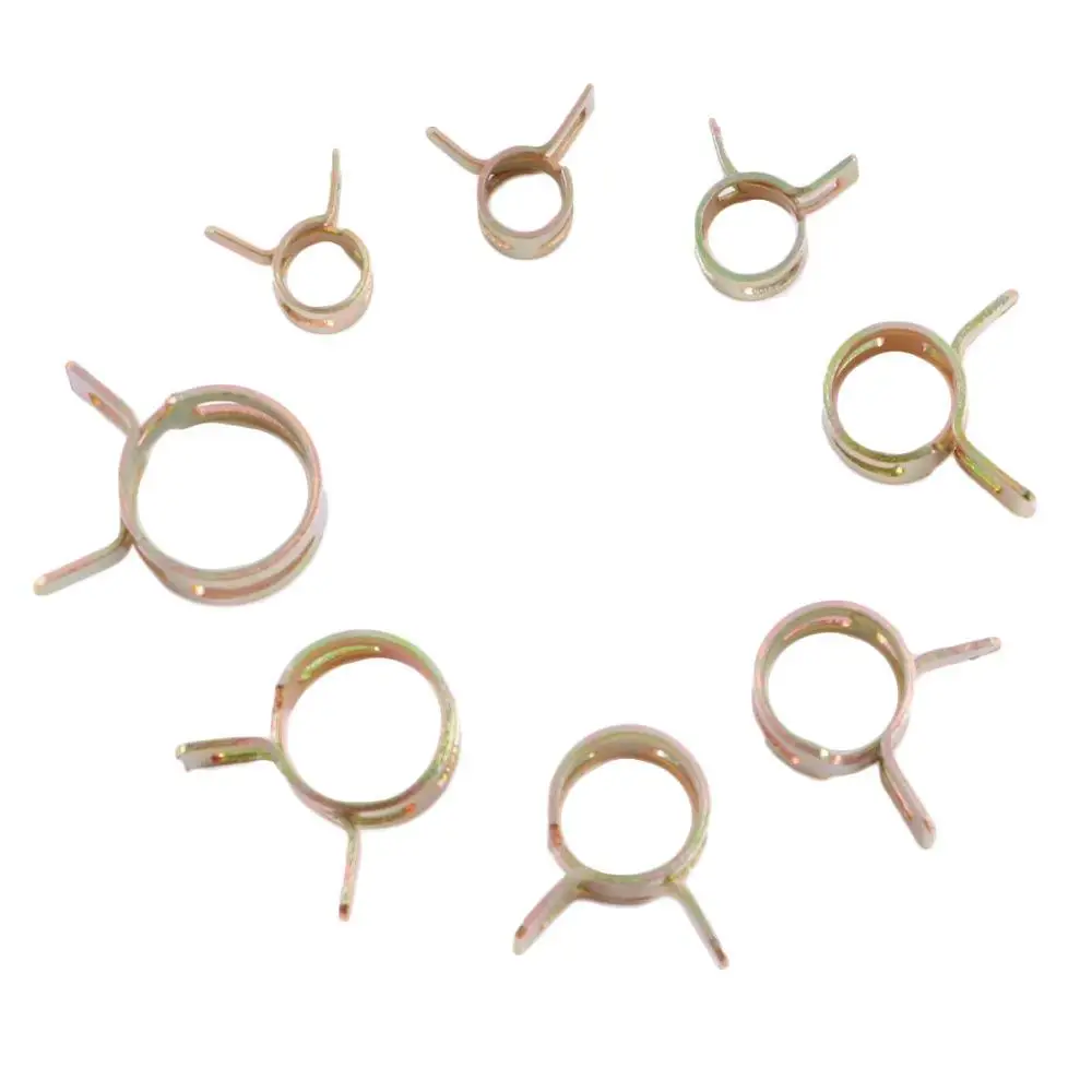 Flexible 6-15mm Metal Fastener Air Tube Clamps Water Pipe Silicone Pipe Clamp Spring Band Hose Clips Fuel Line Hose