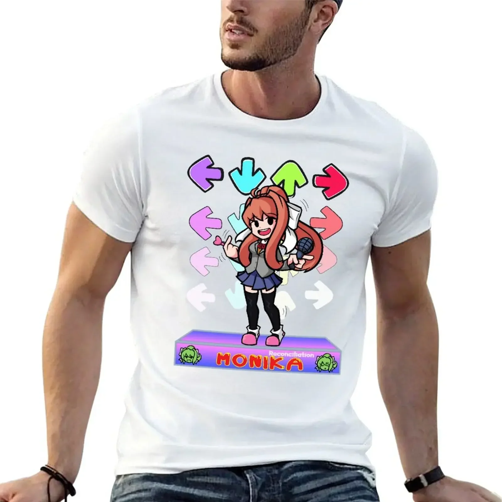 Monika Reconciliation The FNF T-Shirt anime clothes tops mens t shirts casual stylish