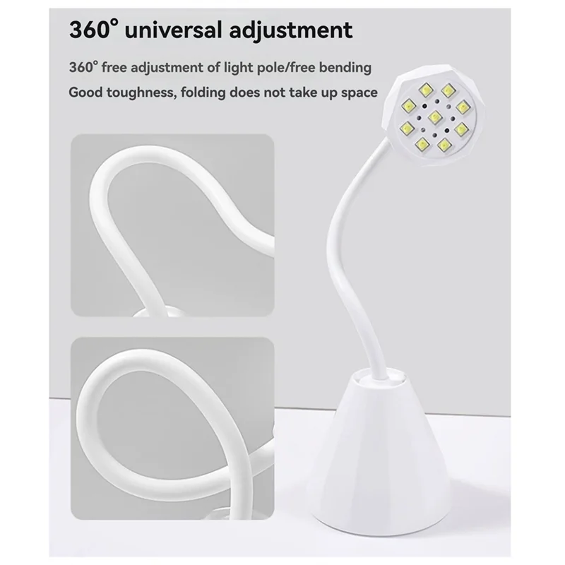 AC39-Wireless Lampada per unghie LED UV Asciuga unghie Ricaricabile Rilevamento automatico Touch Control Luce per unghie ad asciugatura rapida 360 °   Lampada pieghevole