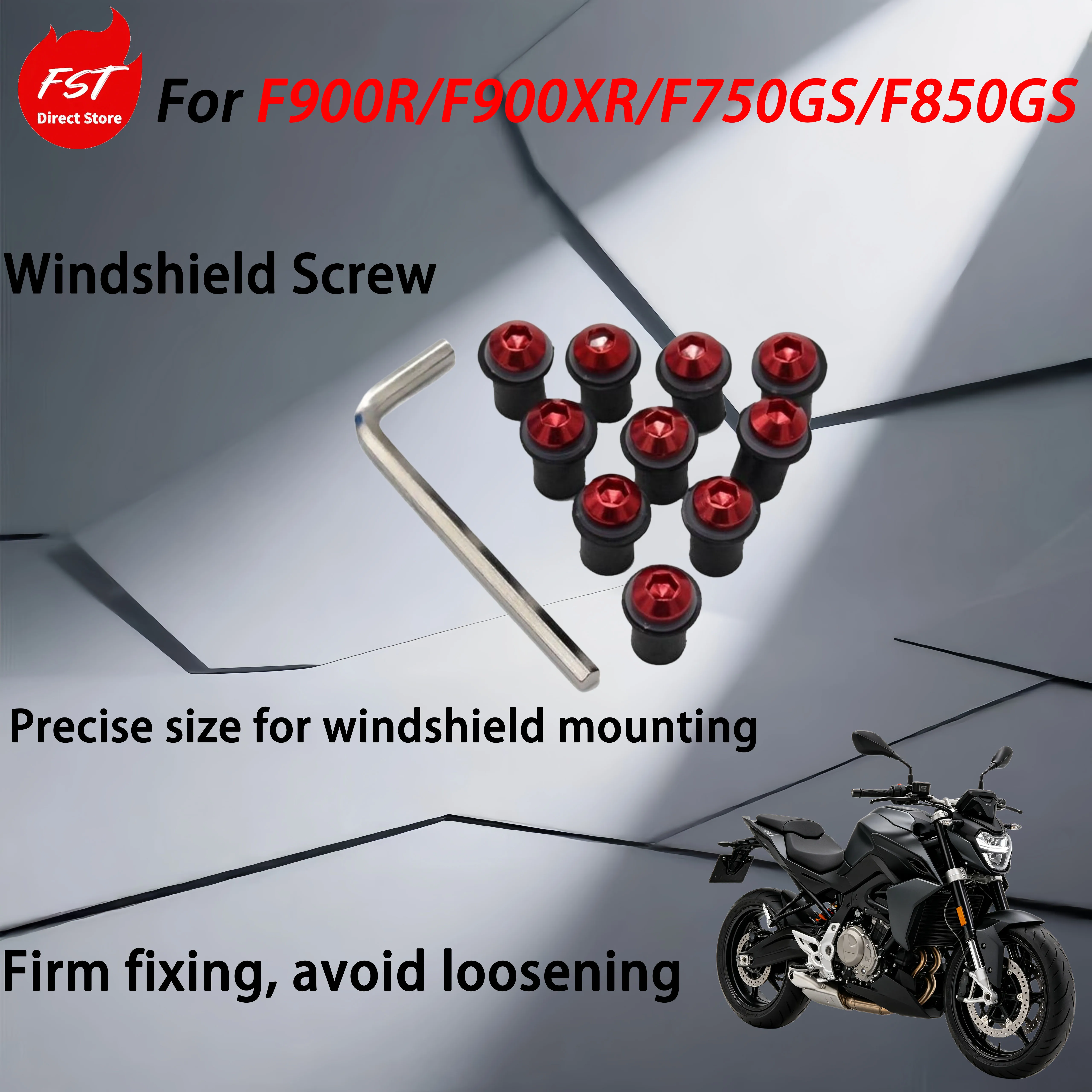 For F900R/F900XR/F750GS/F850GS, installation accessories - front windshield screws and windshield nuts