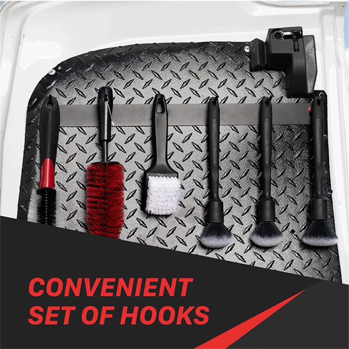خطاف فرشاة معدني عالمي للسيارة A83Z، منظم رعاية مناسب لتخزين مستلزمات تفصيل السيارة #2