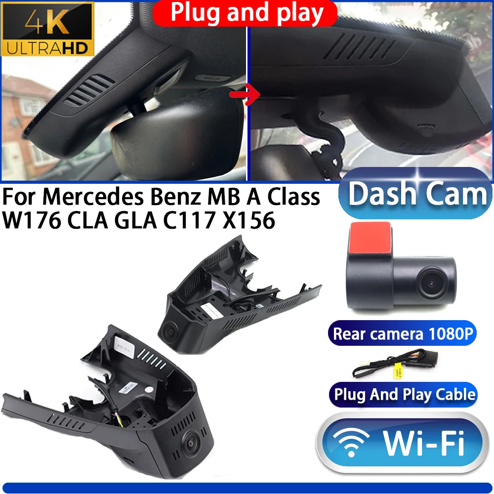 

For Mercedes Benz MB A Class W176 CLA GLA C117 X156 Dash Cam Camera DVR 4K UHD Wifi Plug And Play Video Recorder night vision
