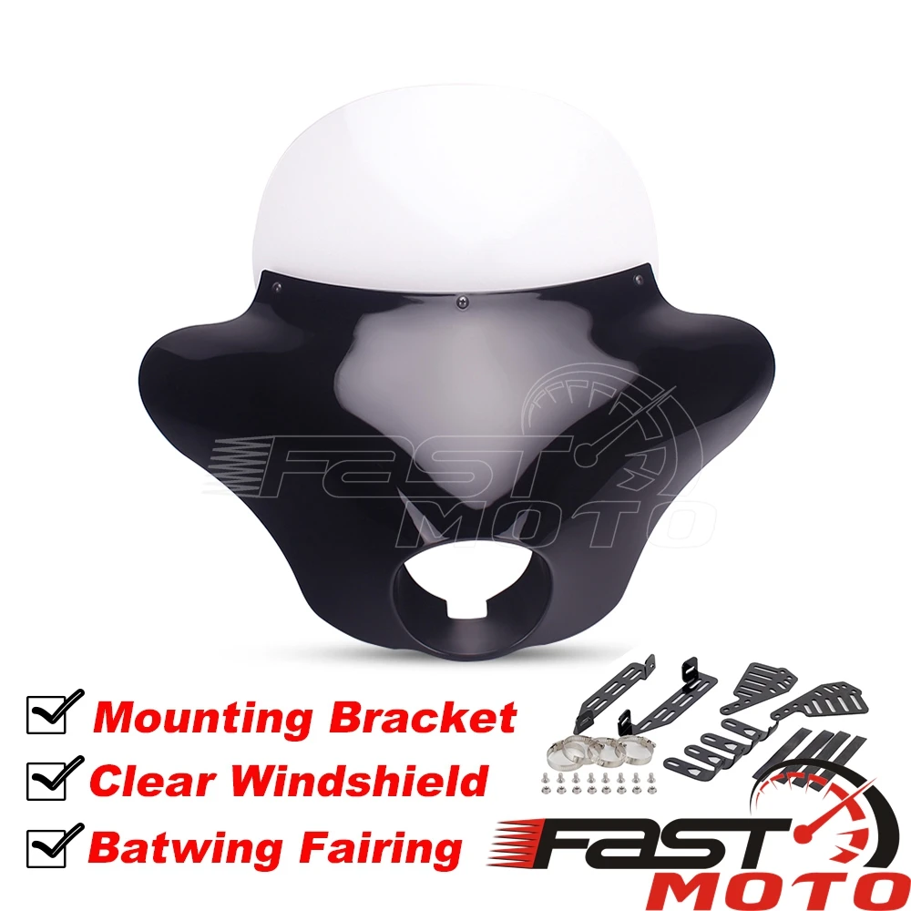 Voor Harley Sportster Custom Classic Batwing Koplamp Kuip Front Outer Cowl Protector Cover voor XL 883 1200 48 72 750 XL883N