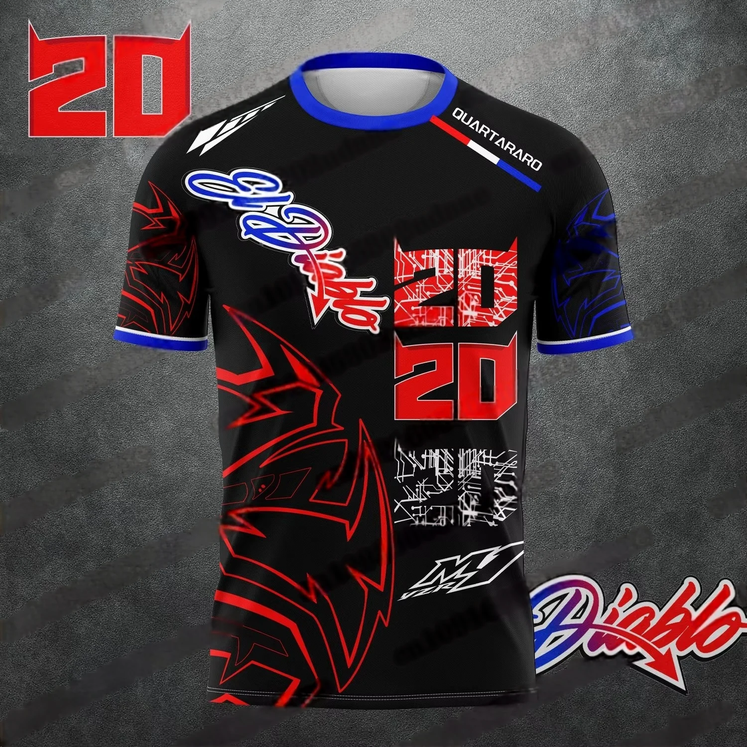 

2025 Новый водитель No. Памятная летняя модная дышащая футболка Fabio Quartararo Motorsport для мальчиков и девочек