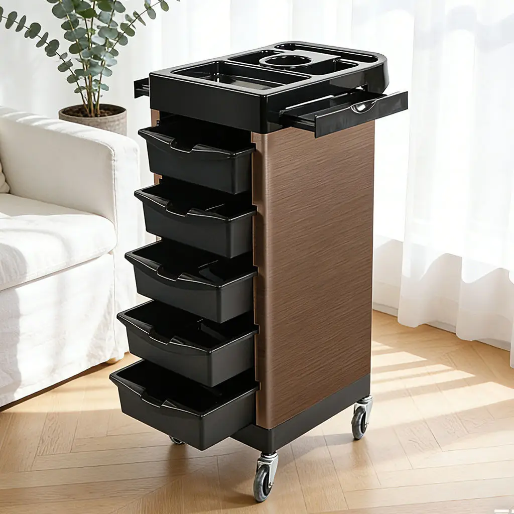 Durable 5-Tier Salon Storage Trolley Plastic Hair Salon Equipment Factory Wholesale