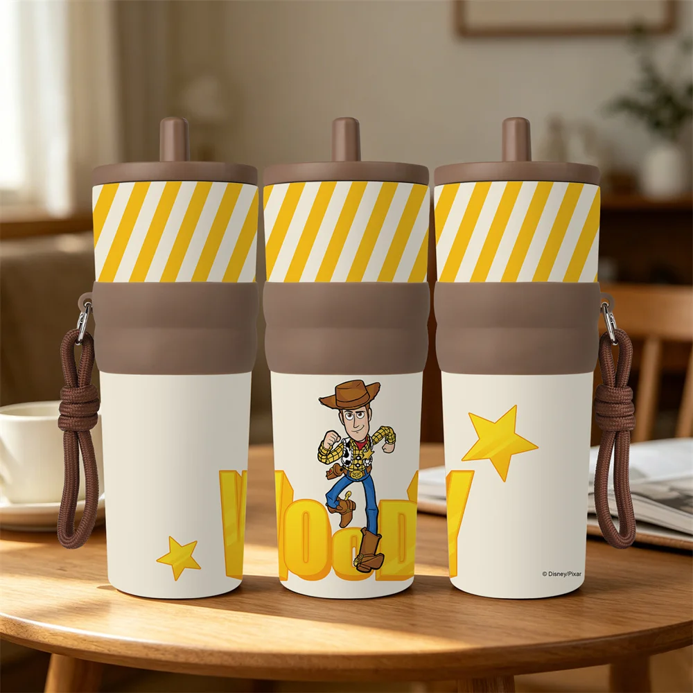 1pc 25oz Disney Toy Story Woody Stainless Steel Tumbler Insulated Travel Mug with Straw Hanging Rope Portable Cup for Car Office view 4
