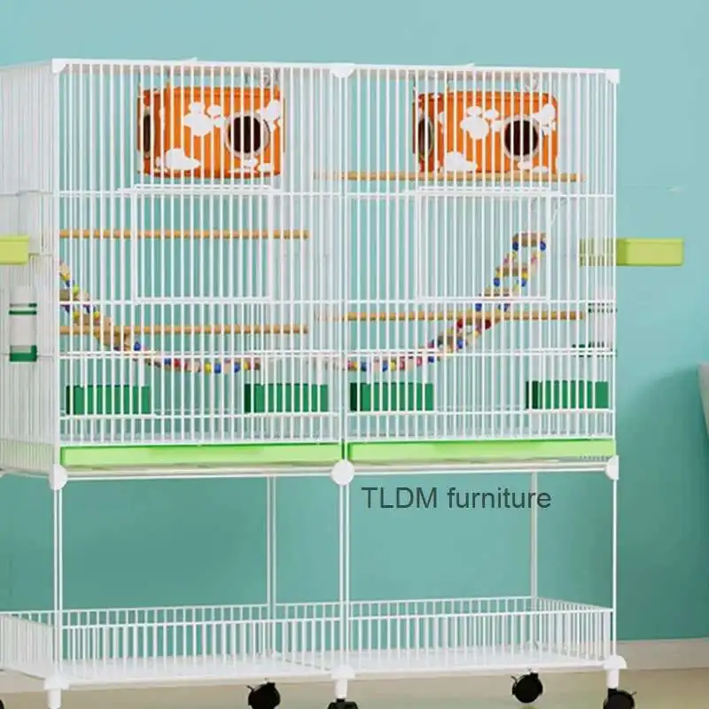 

Large Metal Bird Cage With Lovebird Stand Conures Cockatiel Parakeets House Parrots Playground Activity Center Pet Supplies