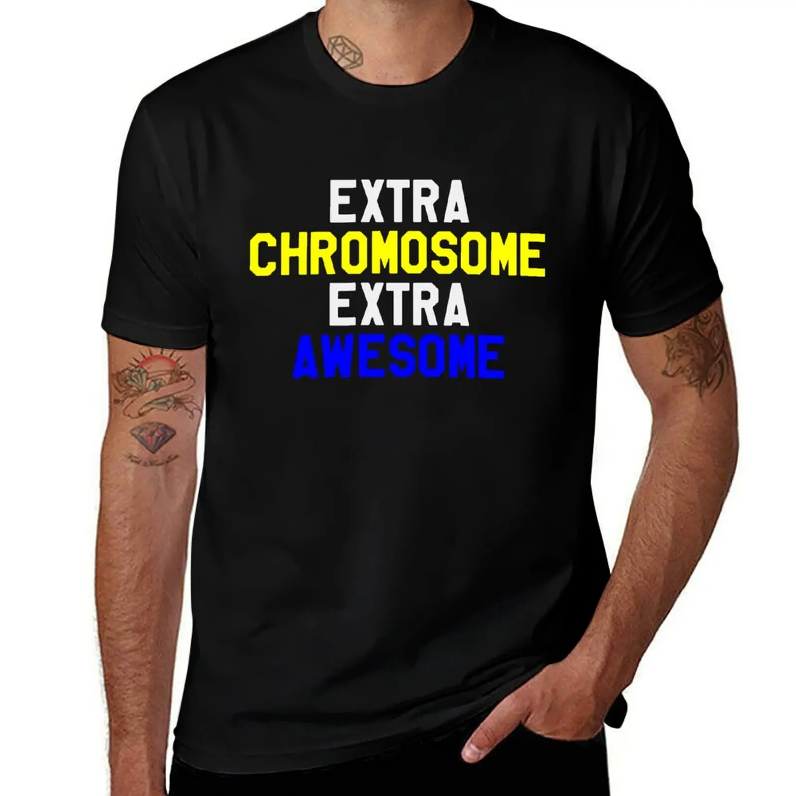 Футболка Extra Chromosome Extra Awesome с синдромом Дауна, спортивные фанаты, забавные подарки, простые футболки для мужчин