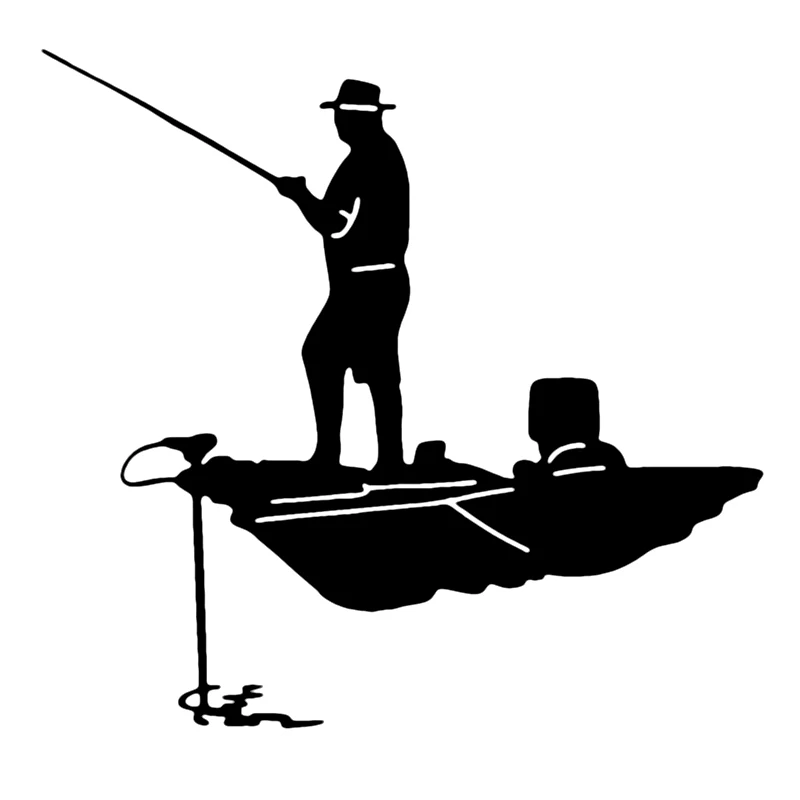 CK3342# Fishing on the Boat Vinyl Car Sticker Waterproof Cool Waterproof Removable Decal Car Auto Stickers