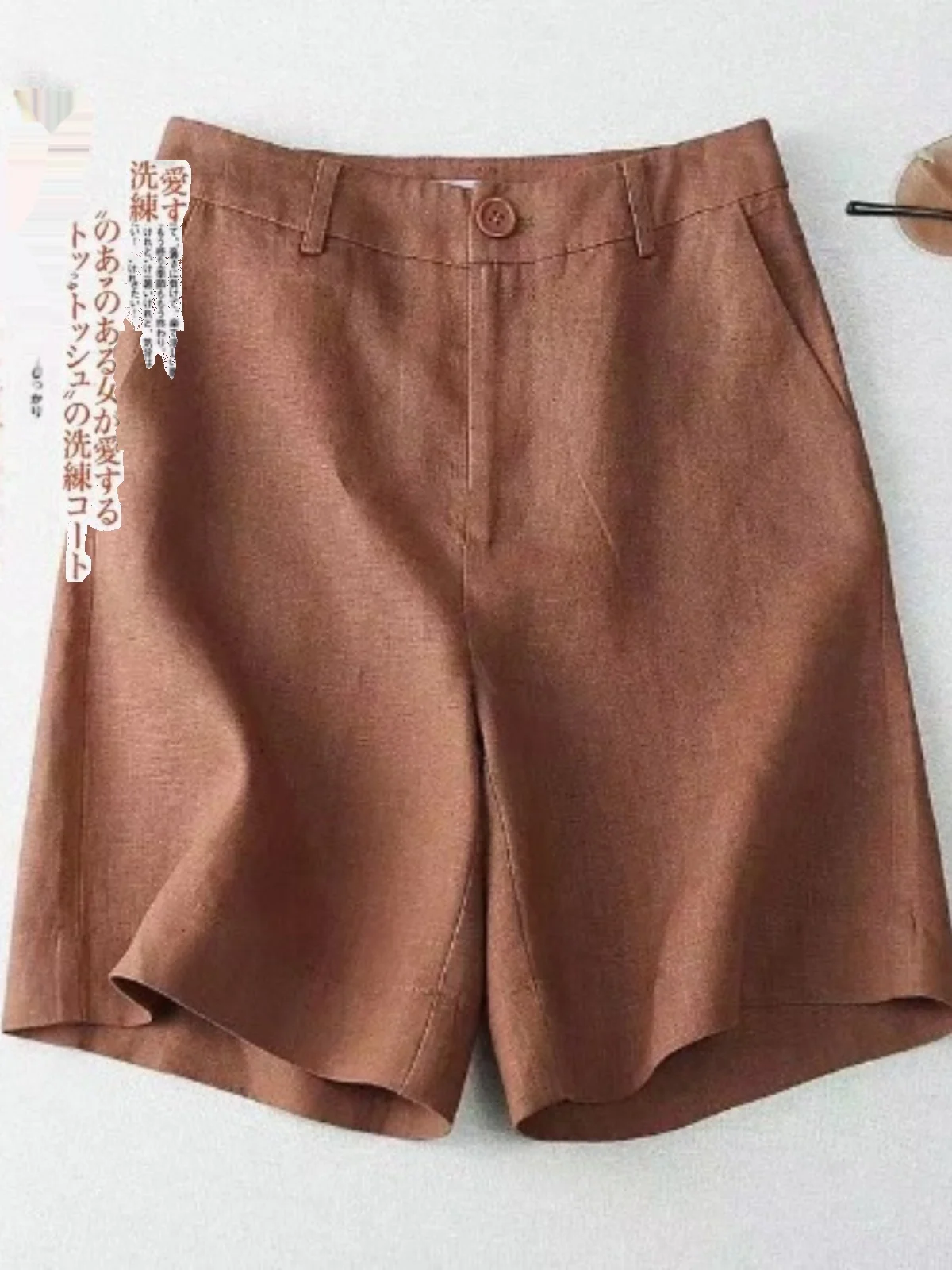 Plones cortos informs de cintura alta y pierna ancha para mujer, estilo urbano, moda de verano, detalle de bolsillo co...