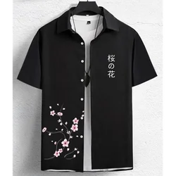 Camisa hawaiana con estampado de flores y texto en 3d para hombre, sudadera de fiesta en la playa, camisa holgada de gran tamaño y blusa, ropa de alta calidad