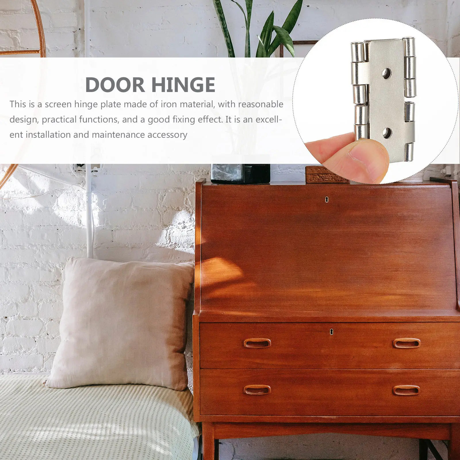 10Pcs Iron Furniture Hinges Classic Design Silent Operation Heavy Duty for Home Office Display Cabinet Glass Door Hinge