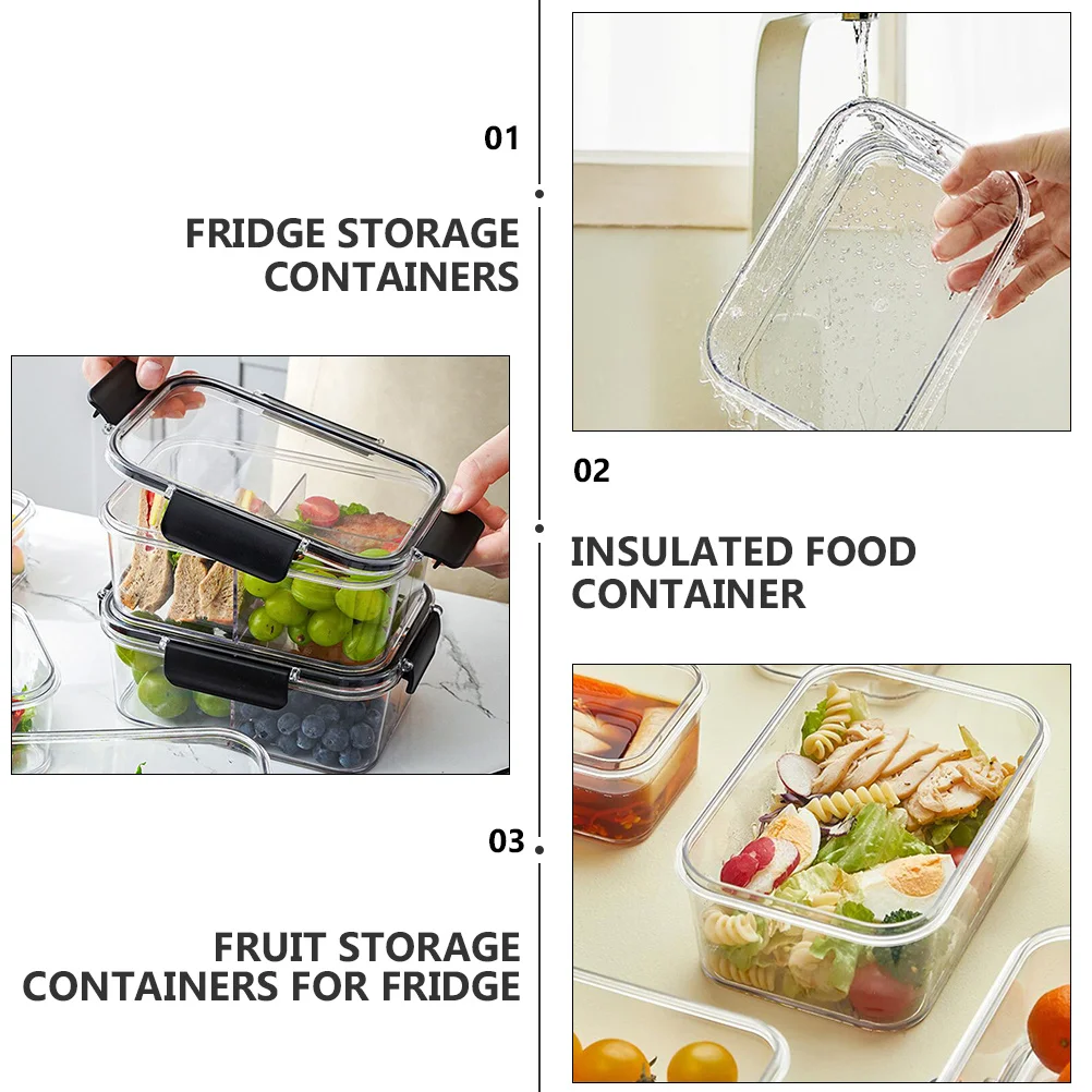 

800Ml Refrigerator Food Storage Containers Airtight Leak-Proof Fridge Organizer 360 Degree Seal Freezer Safe For Snacks Fruits