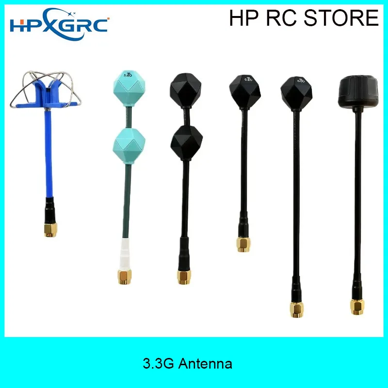 HPXGRC 3.3G & 5.8G Dual Band Antenna Set, 4.9GHz High Gain RHCP SMA RP-SMA Transmitter Antenna for FPV Drone Racing & RC Model