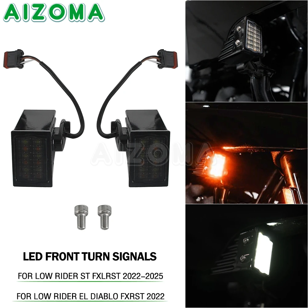 

Turn Signal Running Light LED Fairing Decorative Headlight For Harley Softail Low Rider ST FXLRST 2022-2025 El Diablo FXRST 2022
