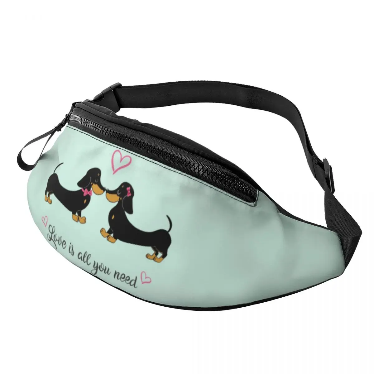 

The Dachshund Fanny Pack Men Women Casual Badger Sausage Wiener Dogs Crossbody Waist Bag for Running Phone Money Pouch