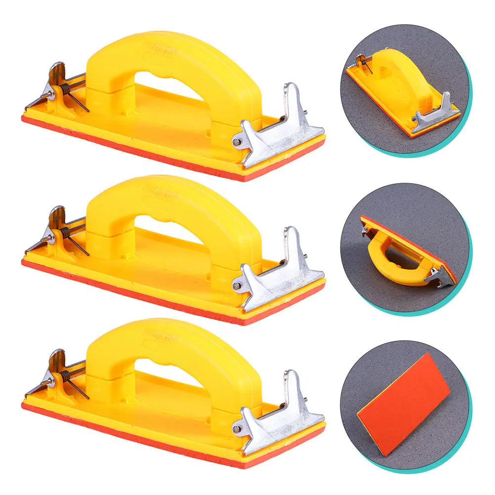 3Pcs Sandpaper Holder Portable Lightweight Durable Sandpaper Grip Sander Drywall Hand Sander Woodworking Tool