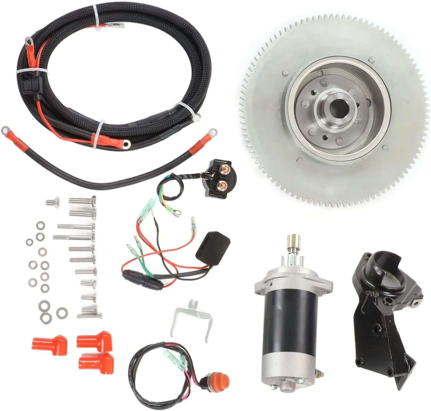 SSTT Electric Starter Kit for Outboard Motor Efficient Steel Aluminum Alloy Modified Accessory for Fuel Type