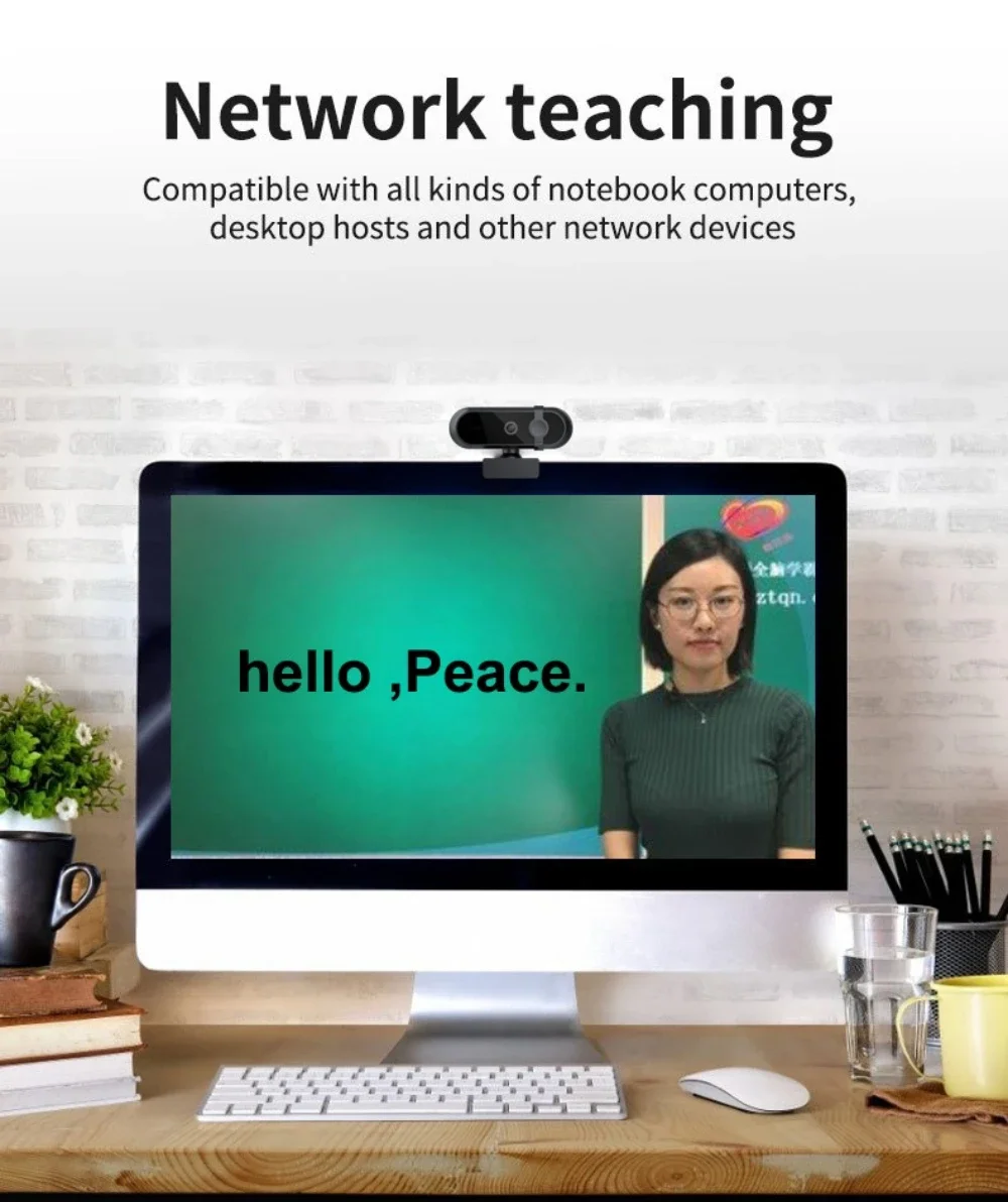 Webcam Autofoucs 4K 2K, 30fps, Microphone Full HD pour Gamer, YouTube, appels vidéo en direct, pilote de réunion, prise USB gratuite, ordinateur portable, travail