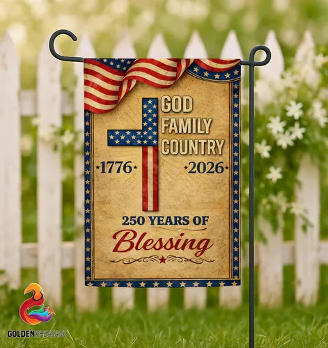 Years of Blessing American Garden Flag Outdoor Decor Yard House Banner Gift UUI GGX