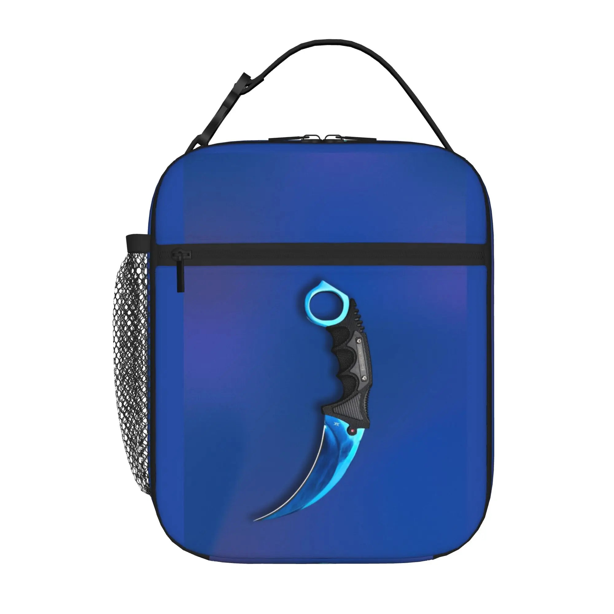 Back to school season  Storage Bag Blue Gradient Karambit Knife Art New Cool Multi-Function Food Organizer Lunch Bag