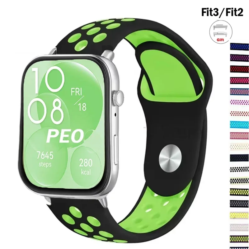 Silicone Band For Huawei Watch Fit 3 Strap Smart watch Replacement Wristband Sport Breathable Bracelet Huawei Fit 3 fit 2 bands image 2