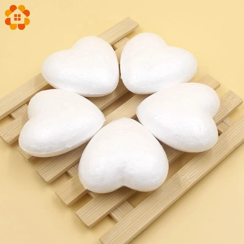 10PCS White Heart Shape Modelling Polystyrene Styrofoam Foam Ball DIY Christmas Ornaments Gifts Birthday Wedding Decor Supplies