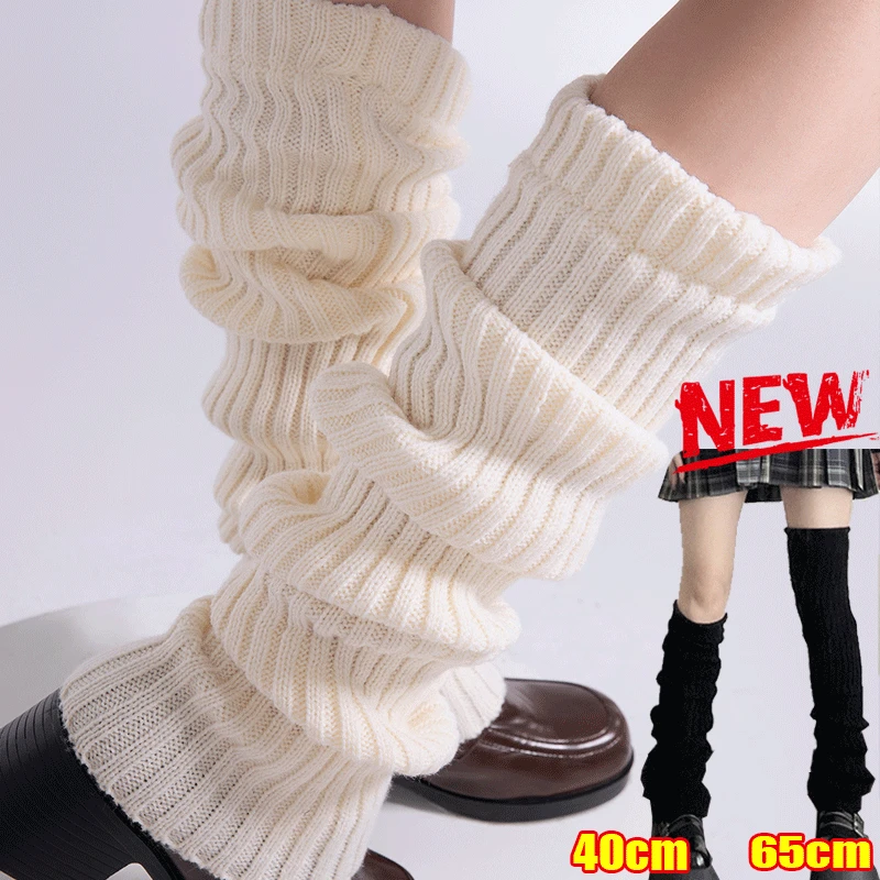 

New Japanese Lolita Sweet Girl Leg Warmer Over Knee Socks Wool Knitted Foot Cover Cosplay Women Autumn Winter Heap Heap Sock