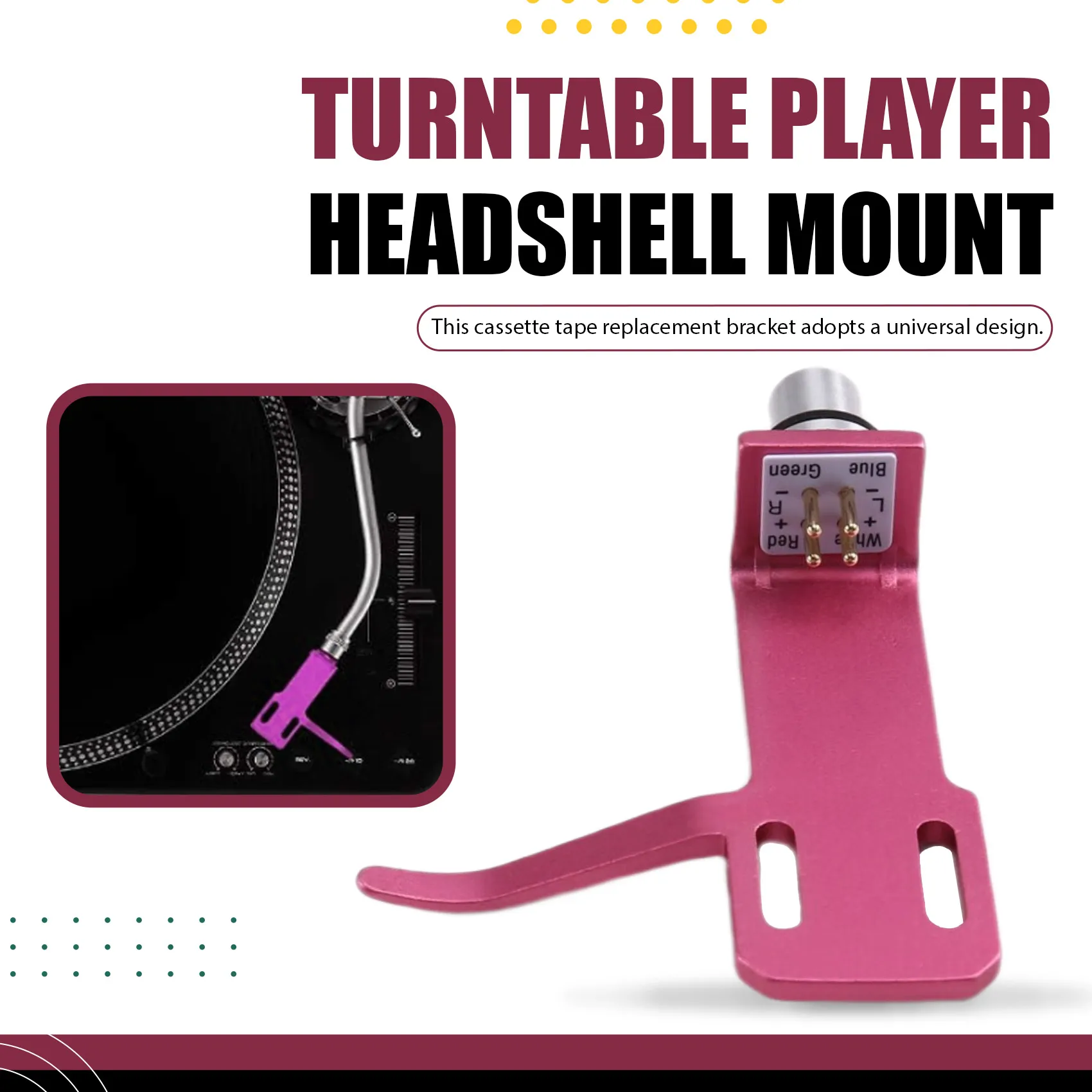 

ABUO-Сменный провод для стилуса, универсальный проигрыватель проигрывателей LP, крепление на голову, проигрыватель фонографов