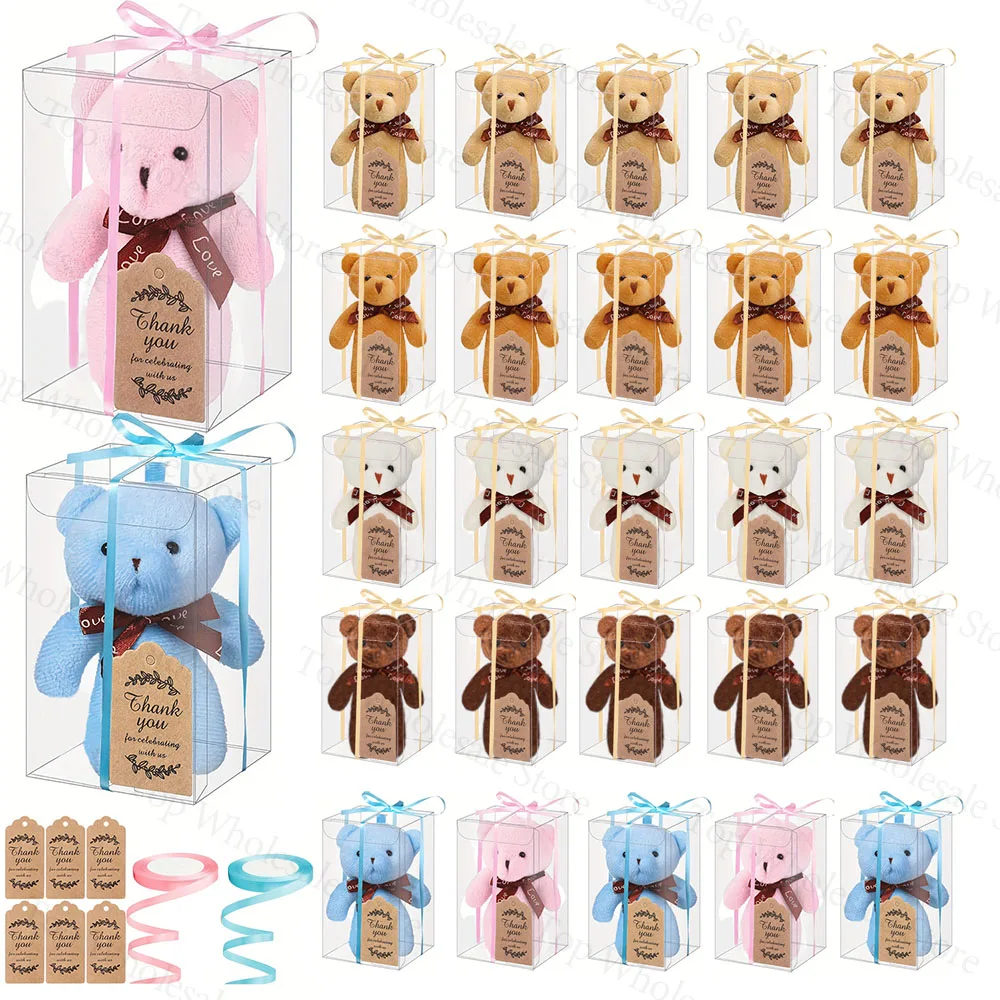 10-100Pcs Mini Bear Gifts for Baby Shower Stuffed Plush Bear Bulk Small Bear Wedding Christmas Xmas Decor Party Favor for Guest