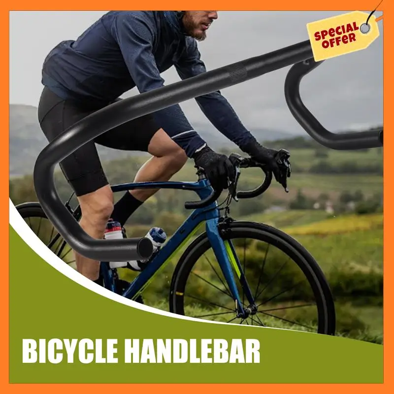 

AD08-Road Bike Bent Handlebar Aluminum Alloy Bike Rest Handlebar 25.4X420mm Road Bike Handlebar