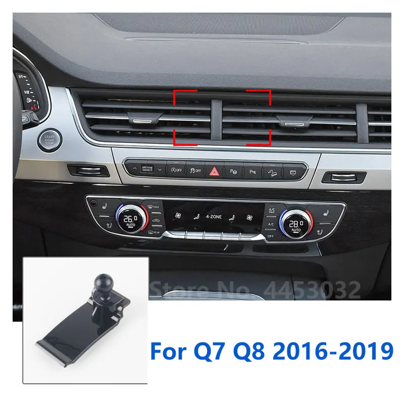 Car Phone Holder Mounts Special For Audi Q7 Q8 4M GPS Supporting Fixed Bracket Base 17mm Accessories 2016-2022