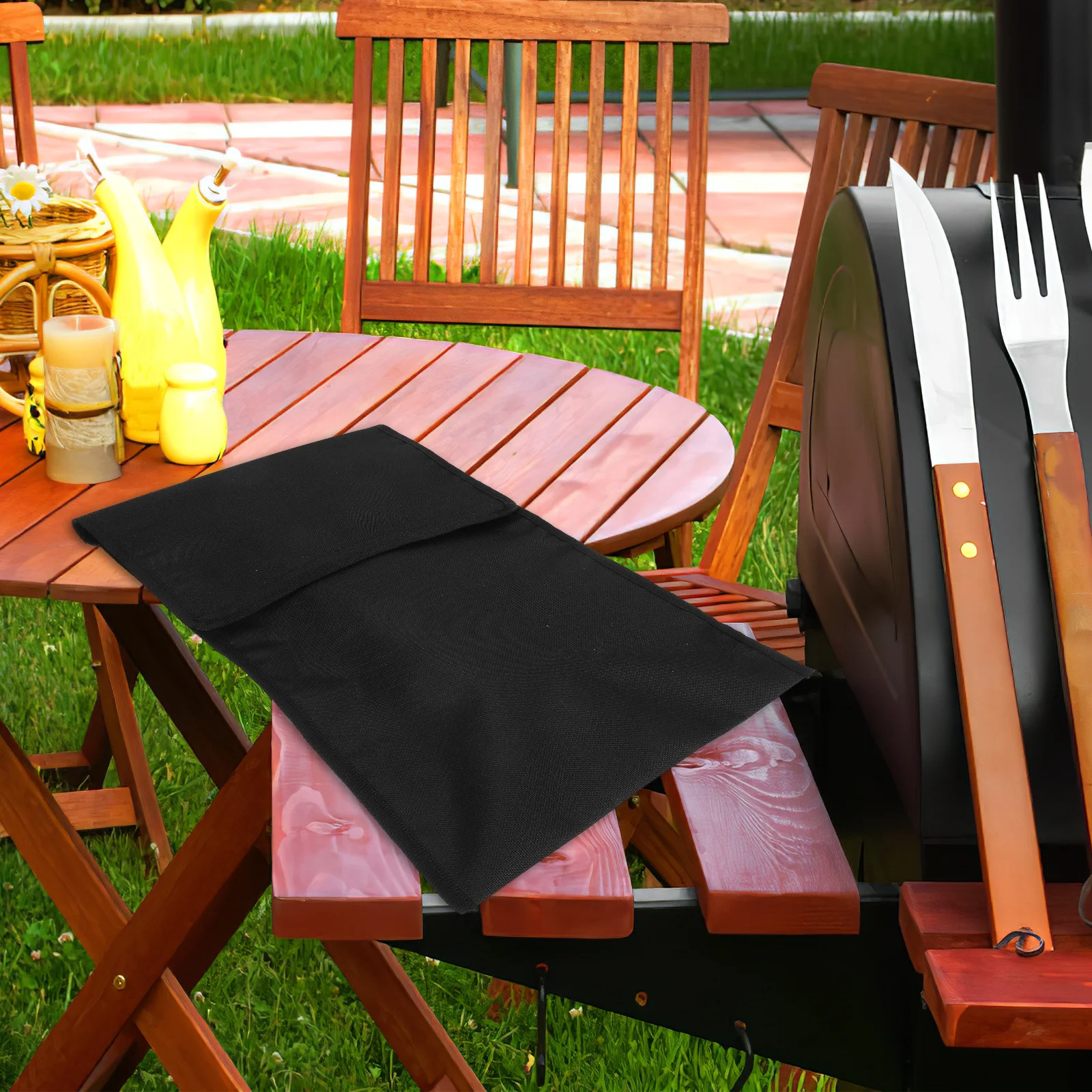 

4Pcs Bbq Tool Bag Large Capacity Oxford Cloth Barbecue Tool Holder Shoulder Handbag for Tools Pliers Screwdriver Flashlight