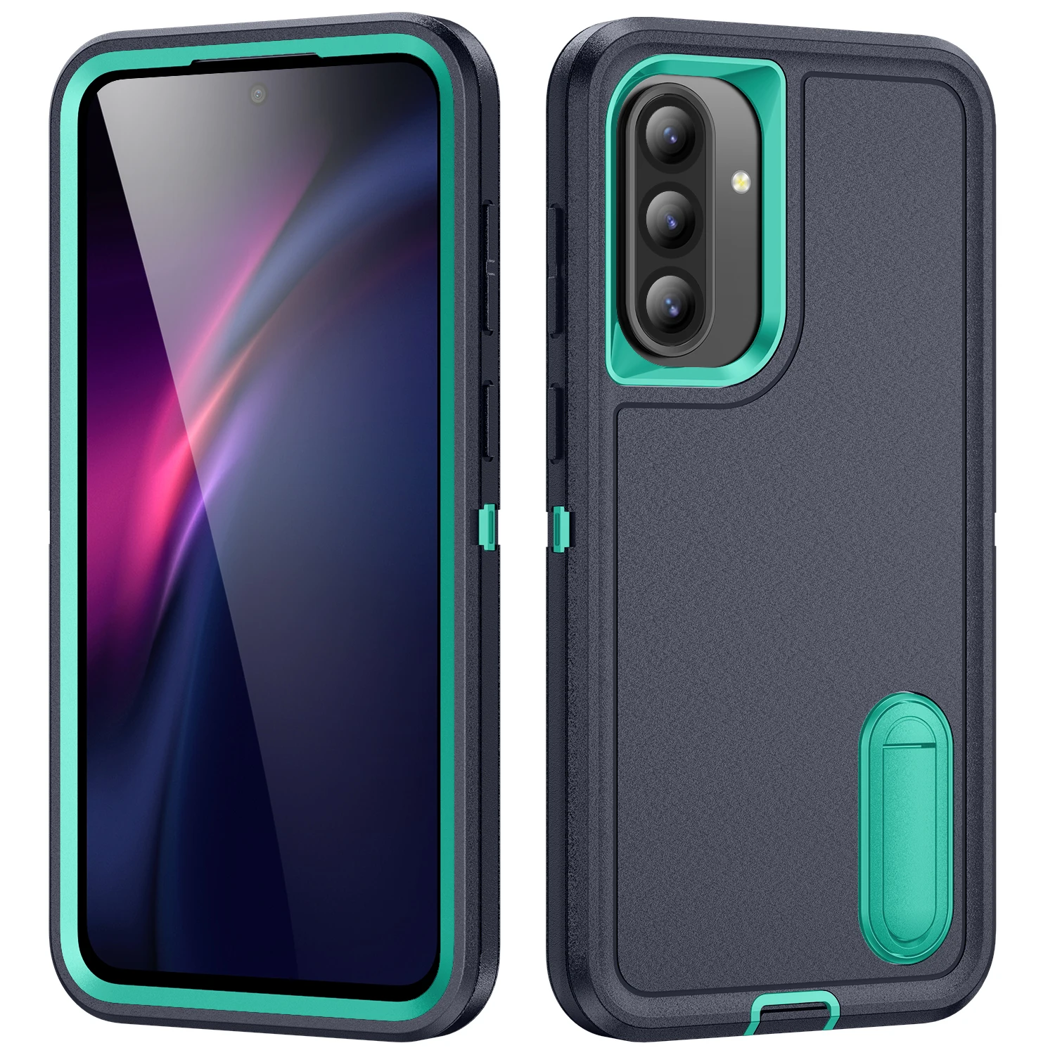 3 in 1 Heavy Armor Defend Phone Case For Samsung Galaxy A16 A26 A36 A56 5G A06 A14 A54 A15 A17 Hard Plastic Frame TPU Back Cover