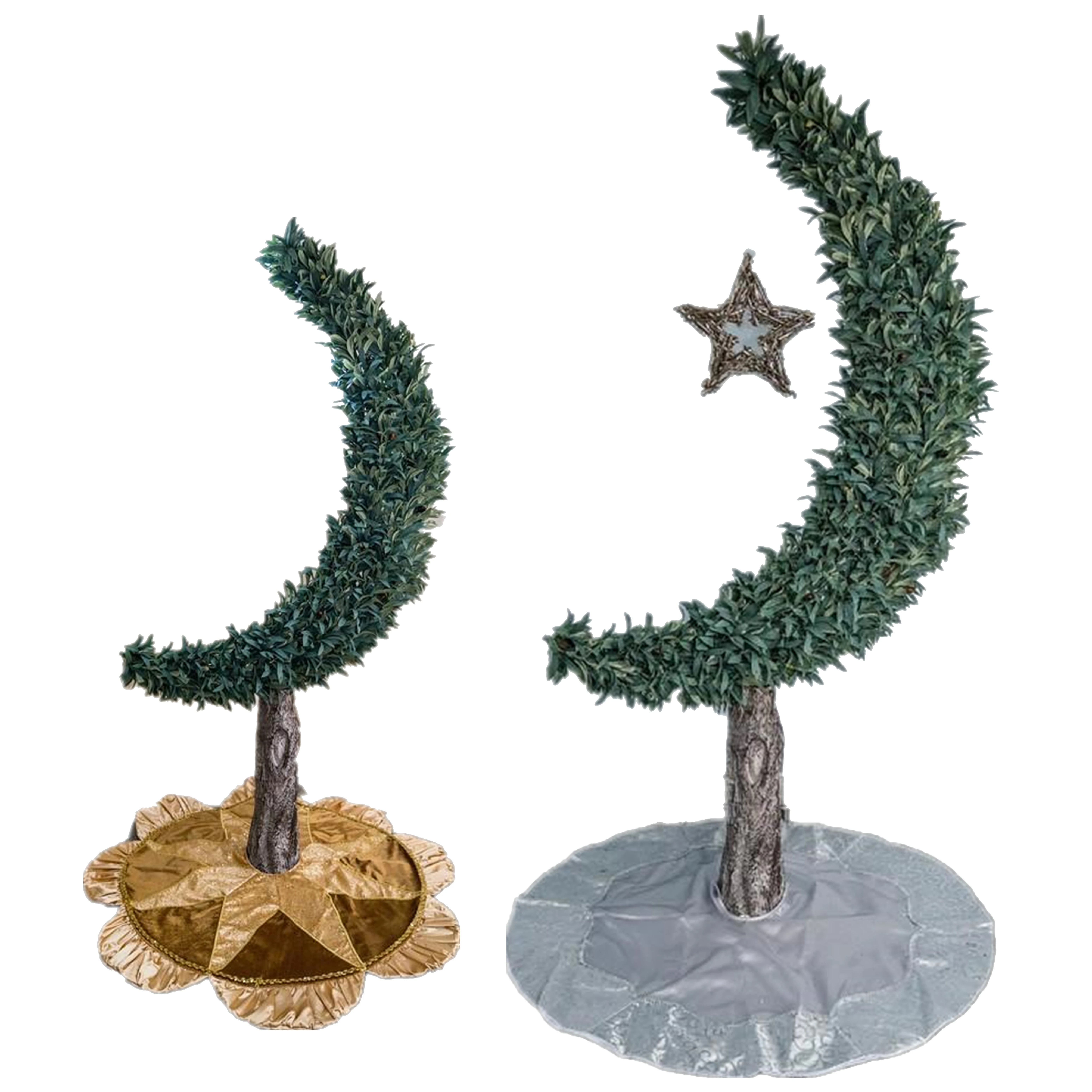 Factory price customize artificial natural art painting Blessed olive Crescent moon shape trees with fruit