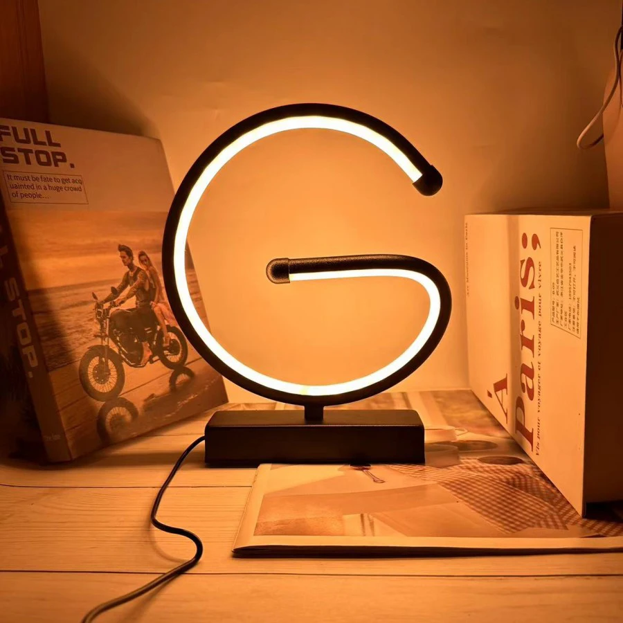 Creative Spiral LED Night Light Dimmable 3 Colors Table Night Lamp for Living Room Office Desk Bedroom Bedside Decor USB Plug in
