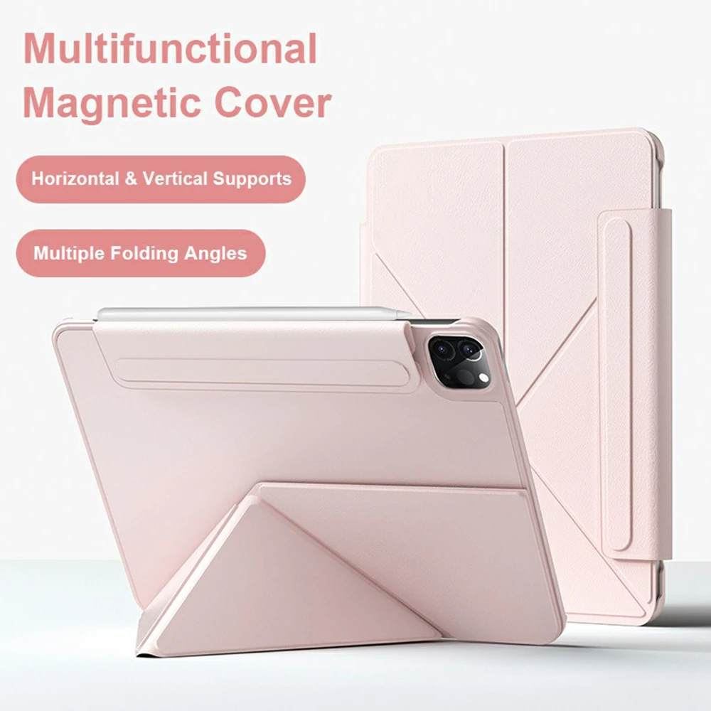 Smart Tablet Case For iPad Pro 11 (2022) / (2021) / (2020) / (2018) , Double-Sided Magnetic Closure Leather Cover - Pink