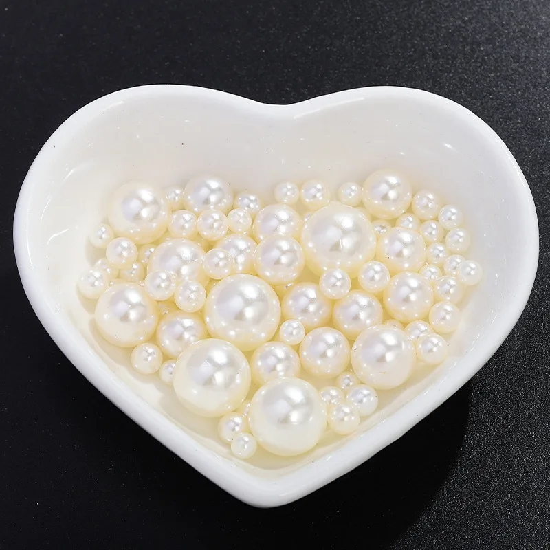 3-25MM HOLELESS High Quality Plastic Imitation Pearl Bead Round Beads Jewelry Making Garment Pearl Accessories 500G