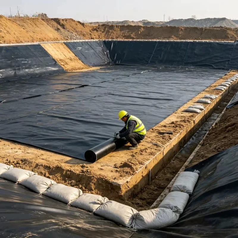 Factory Made HDPE Geomembrane Sheet Custom Thickness for Pond Dam Canal Reservoir Landfill and Mining Projects